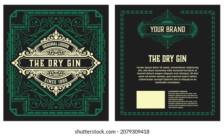 Whiskey label with old frames