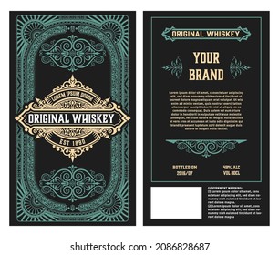 Whiskey label with old frames