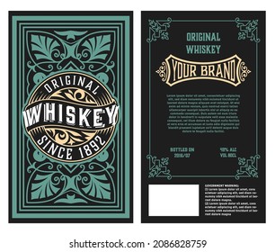 Whiskey label with old frames