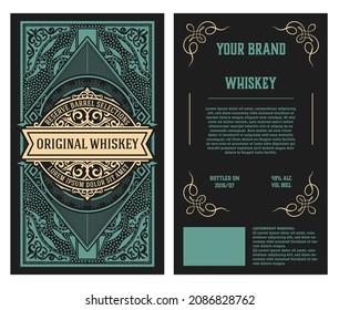 Whiskey label with old frames