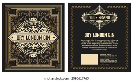 Whiskey label with old frames