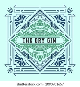 Whiskey label with old frames