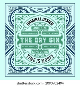 Whiskey label with old frames