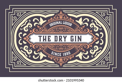 Whiskey label with old frames