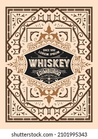 Whiskey label with old frames