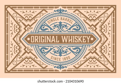 Whiskey Label With Old Frames