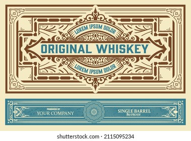 Etiqueta Whiskey con marcos antiguos