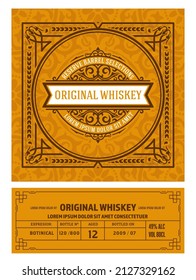 Whiskey label with old frames