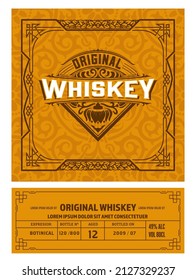 Whiskey label with old frames