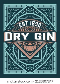 Whiskey label with old frames