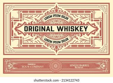 Whiskey label with old frames