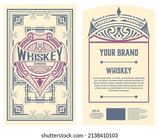 Whiskey label with old frames