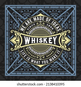 Whiskey label with old frames