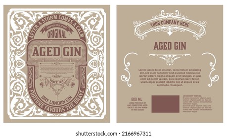 Whiskey label with old frames
