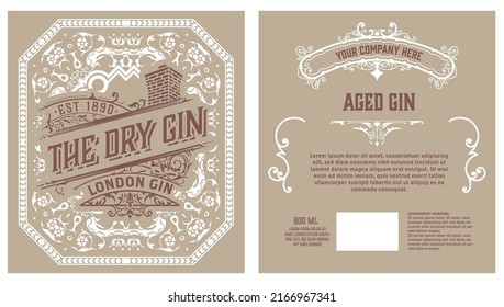 Whiskey label with old frames