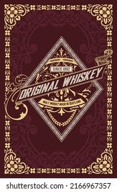 Whiskey label with old frames
