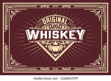 Etiqueta Whiskey con marcos antiguos
