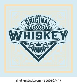 Whiskey label with old frames