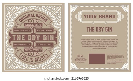 Whiskey label with old frames