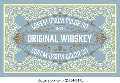 Whiskey label with old frames