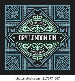 Etiqueta Whiskey con marcos antiguos