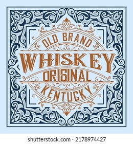 Whiskey label with old frames