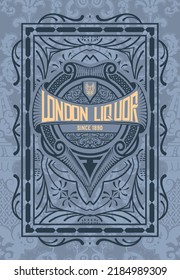 Whiskey label with old frames