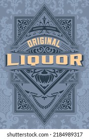 Whiskey label with old frames
