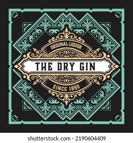 Whiskey label with old frames