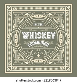 Whisky-Etikett mit alten Rahmen
