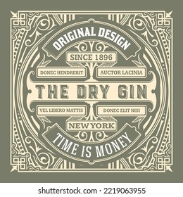 Whiskey label with old frames