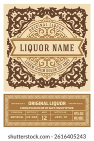 Whiskey label with old frames