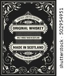 Whiskey label with old frames. Vector layered