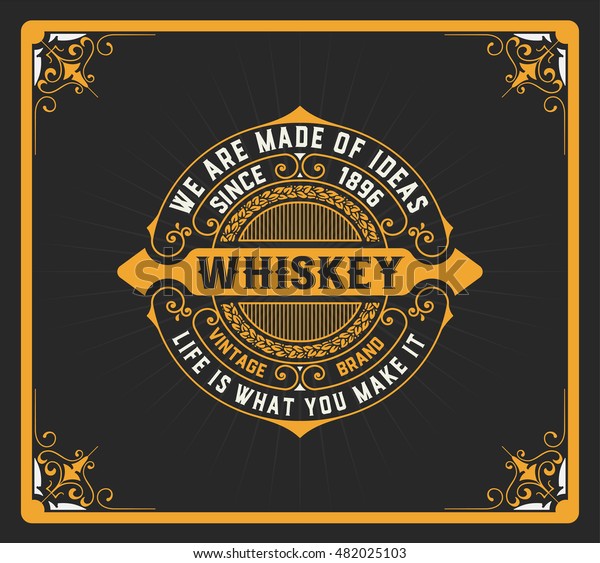 Whiskey Label Old Frames Vector Layered Stock Vector (Royalty Free ...