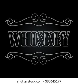 whiskey label on a dark background, vector format.