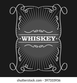 whiskey label on a dark background, vector format.