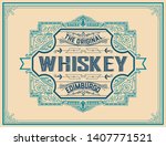 Whiskey label for packing. Vector layered