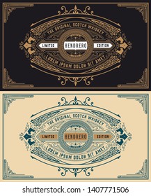 Whiskey label for packing. Vector layered