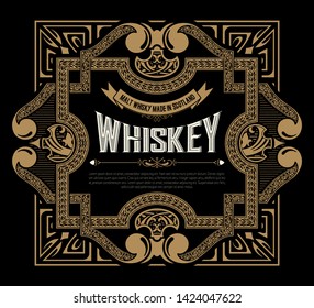 Etiqueta de Whiskey para el embalaje. Captura de vectores