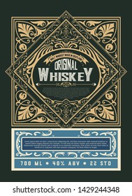 Whiskey label for packing. Vector layered