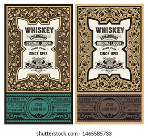 Whiskey label for packing. Vector layered