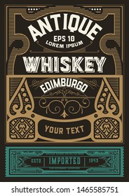 Etiqueta de Whiskey para el embalaje. Captura de vectores
