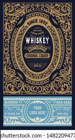Whiskey label for packing. Vector layered