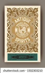 Etiqueta Whiskey para el embalaje. Vector en capas