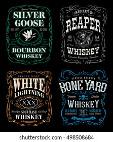 Whiskey label t-shirt graphics set