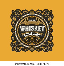 Etiqueta de Whiskey. Captura de vectores