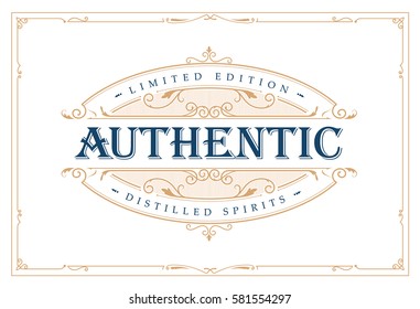 Whiskey label vintage logo western hand drawn engraving retro vector illustration