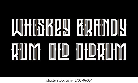 whiskey lettering in vintage style