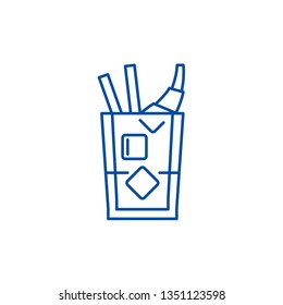 Whiskey line icon concept. Whiskey flat  vector symbol, sign, outline illustration.