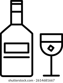 Whiskey Line Vector Icon Design